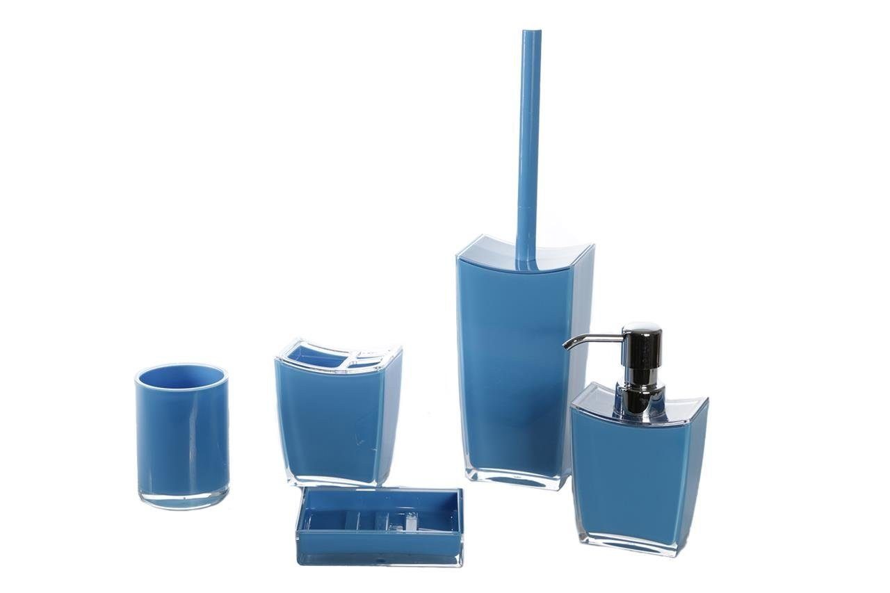 Almina Badaccessoire-Set Elegantes Badezimmer- und Toilettenset, 5 Stücke Blau