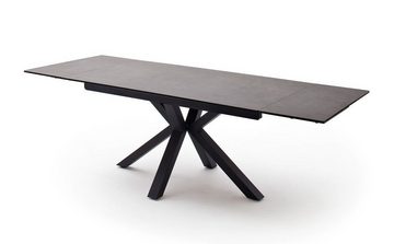 expendio Essgruppe Nathan, (komplette Tischgruppe, Spar-Set, 5-tlg), Keramik anthrazit schwarz 160(240)x76x90 cm + 4x Stühle Nele 2