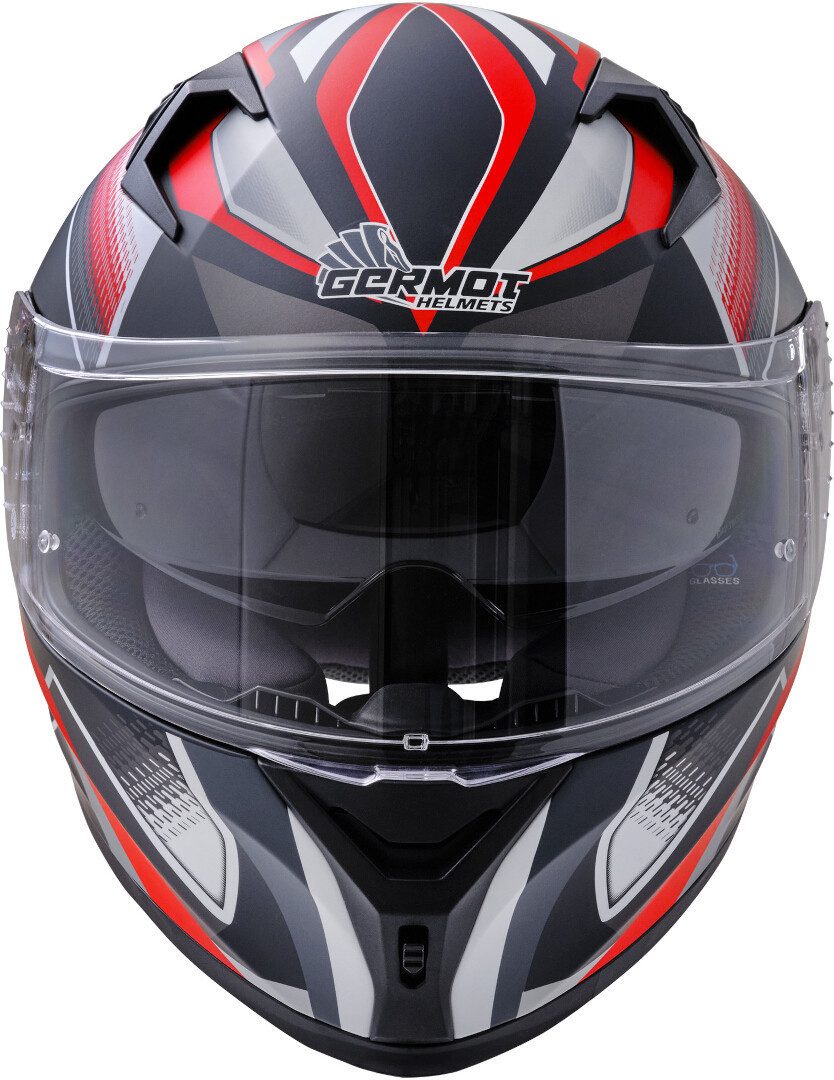 Germot Motorradhelm GM 711 Dekor Helm, vorbereitet für Kommunikationssystem,Notfallsystem-Polsterung (EQ