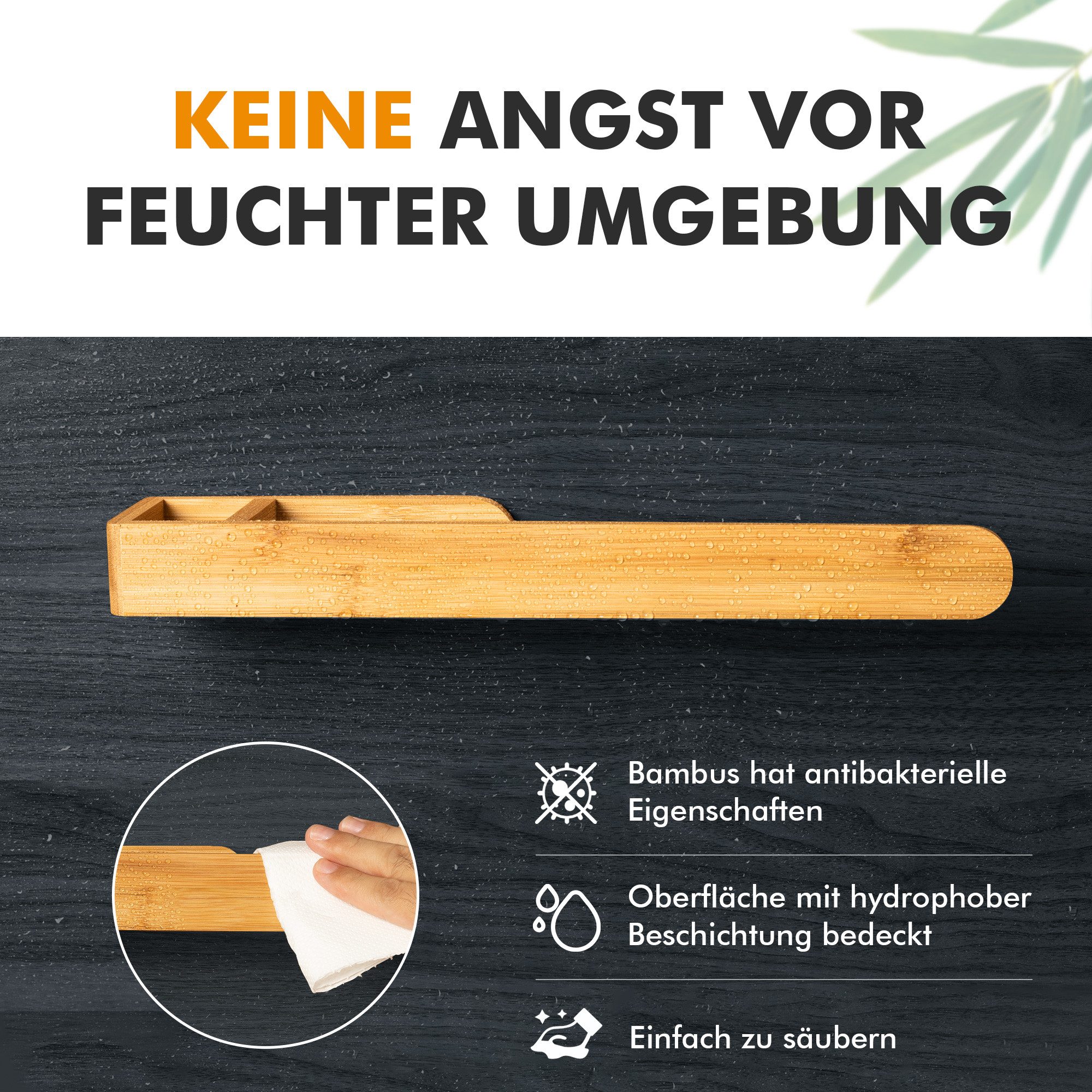 AdelDream Handtuchhalter AdelDream Badezimmer Handtuchhalter aus Bambus – Bild 5 von 5