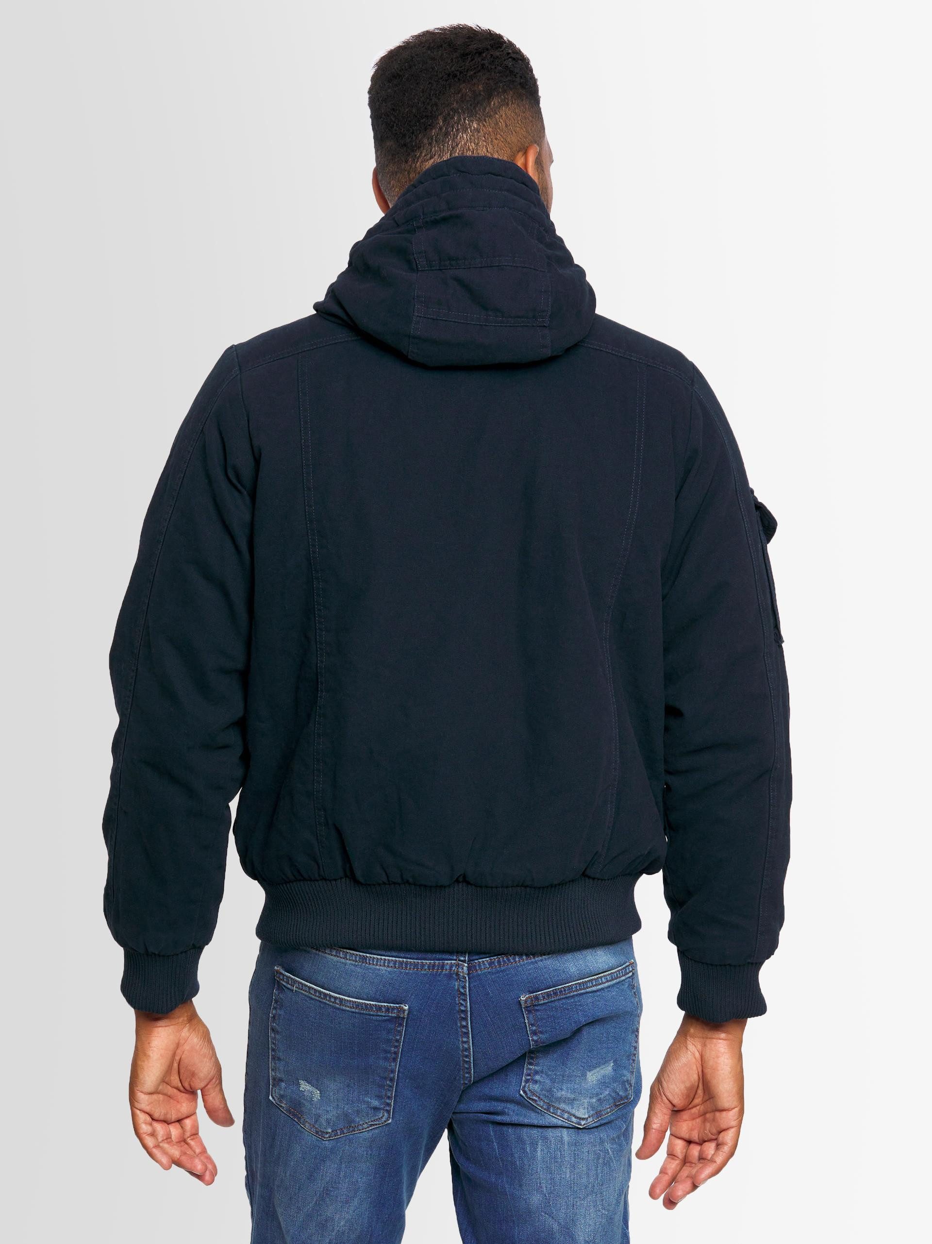 Alessandro Salvarini Winterjacke Herren mit Teddyfutter – Parka mit Kapuze Warme Jacke mit Teddyfell und vielen Taschen