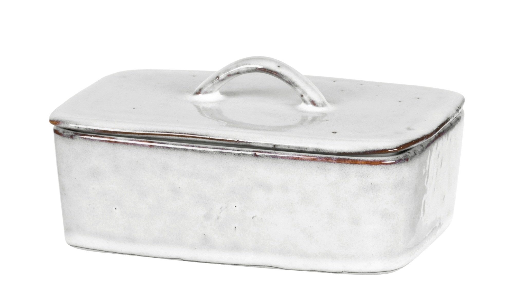 Broste Copenhagen Butterdose Broste Copenhagen Nordic Sand Butterdose mit Deckel Steingut Sand, Reaktiv Glasiertes Steingut