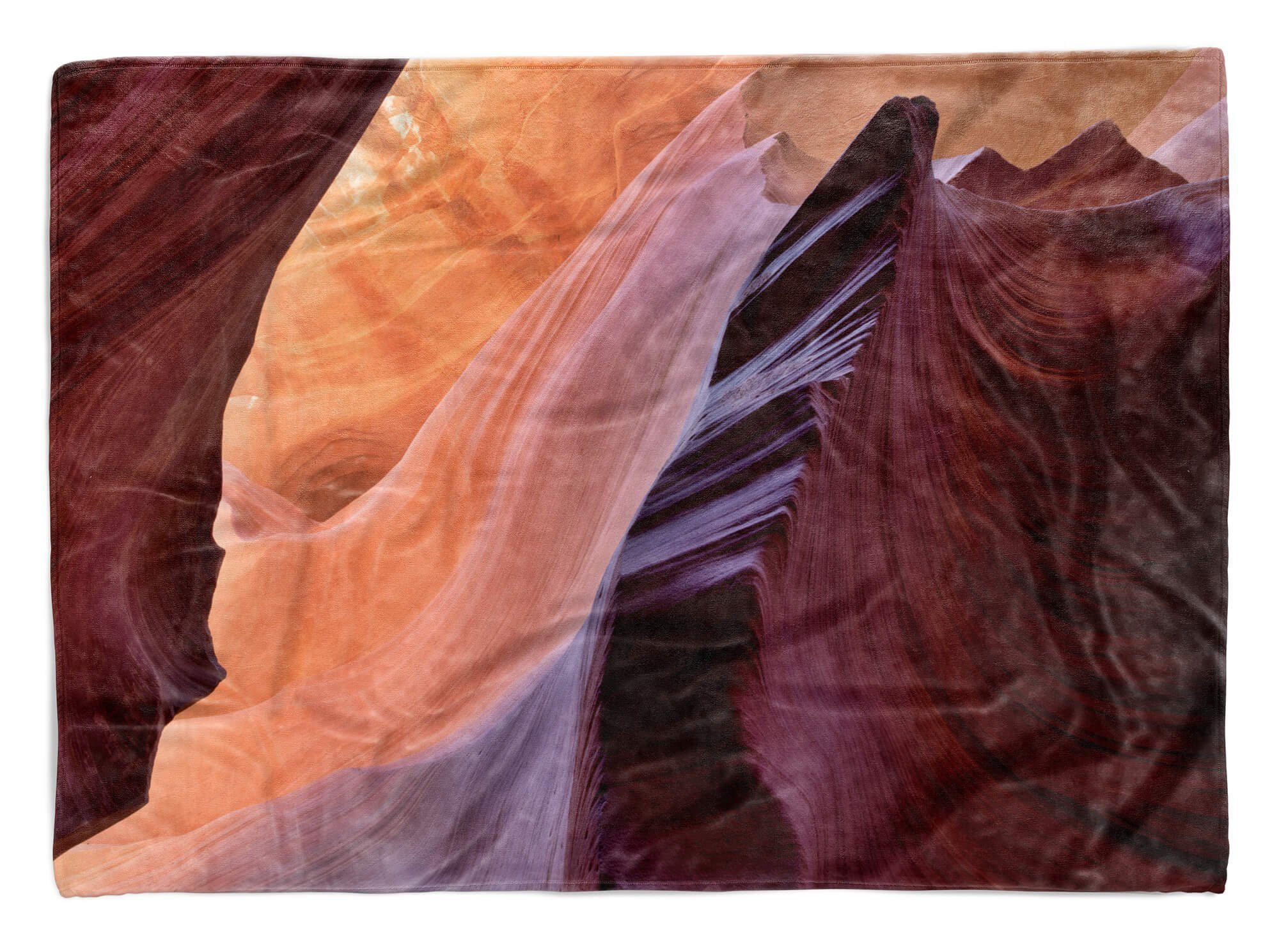 Handtuch Saunatuch Strandhandtuch Steinhöhle Fotomotiv Art Baumwolle-Polyester-Mix Handtuch Sinus (1-St), Kuscheldecke Handtücher Sandste, mit