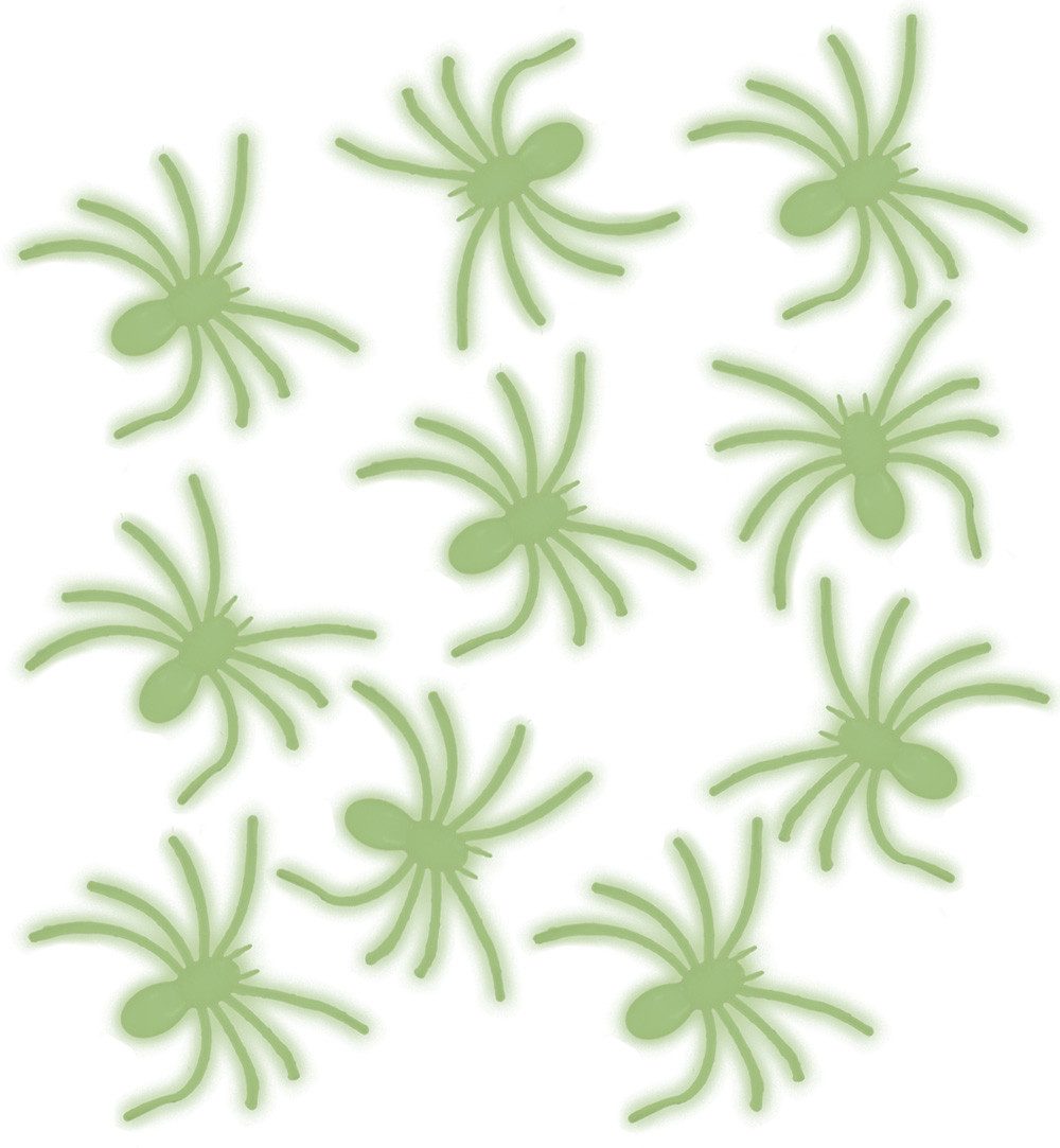 Fries Tierfigur 10 x Deko Spinnen Nachtleuchtend 5 cm Horror Halloween Karneval Party