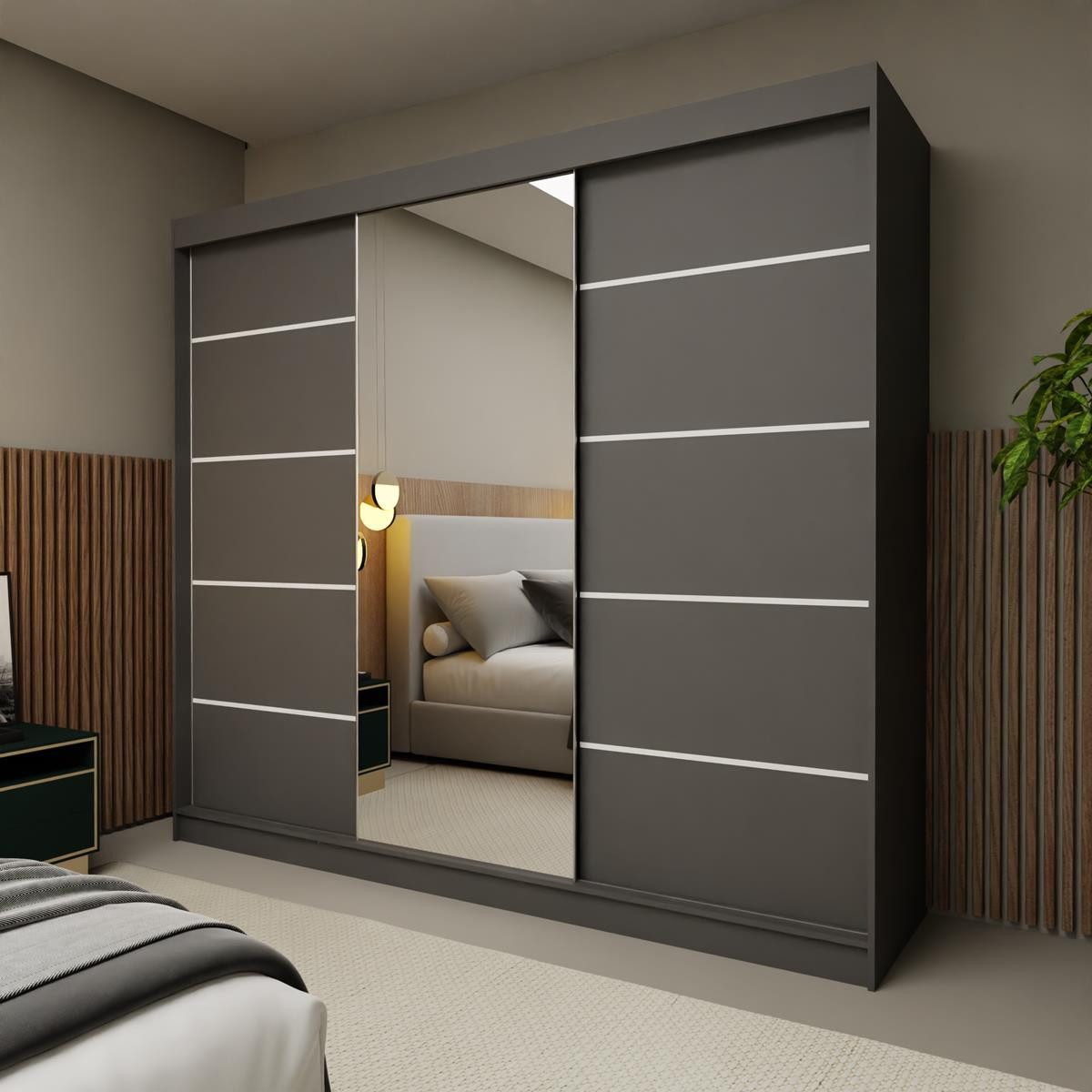 Compleo Schwebetürenschrank mit Spiegel 240 cm günstig online kaufen