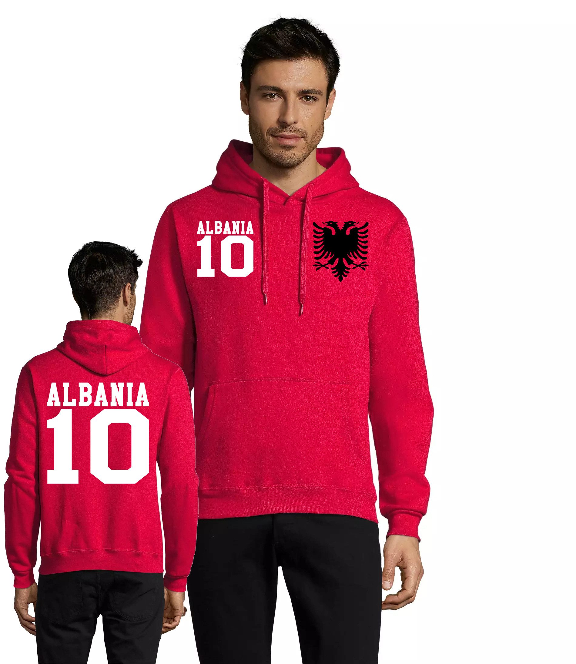 Hoodie Herren Albanien Albania 10 Sport Hoodie Pullover Fußball