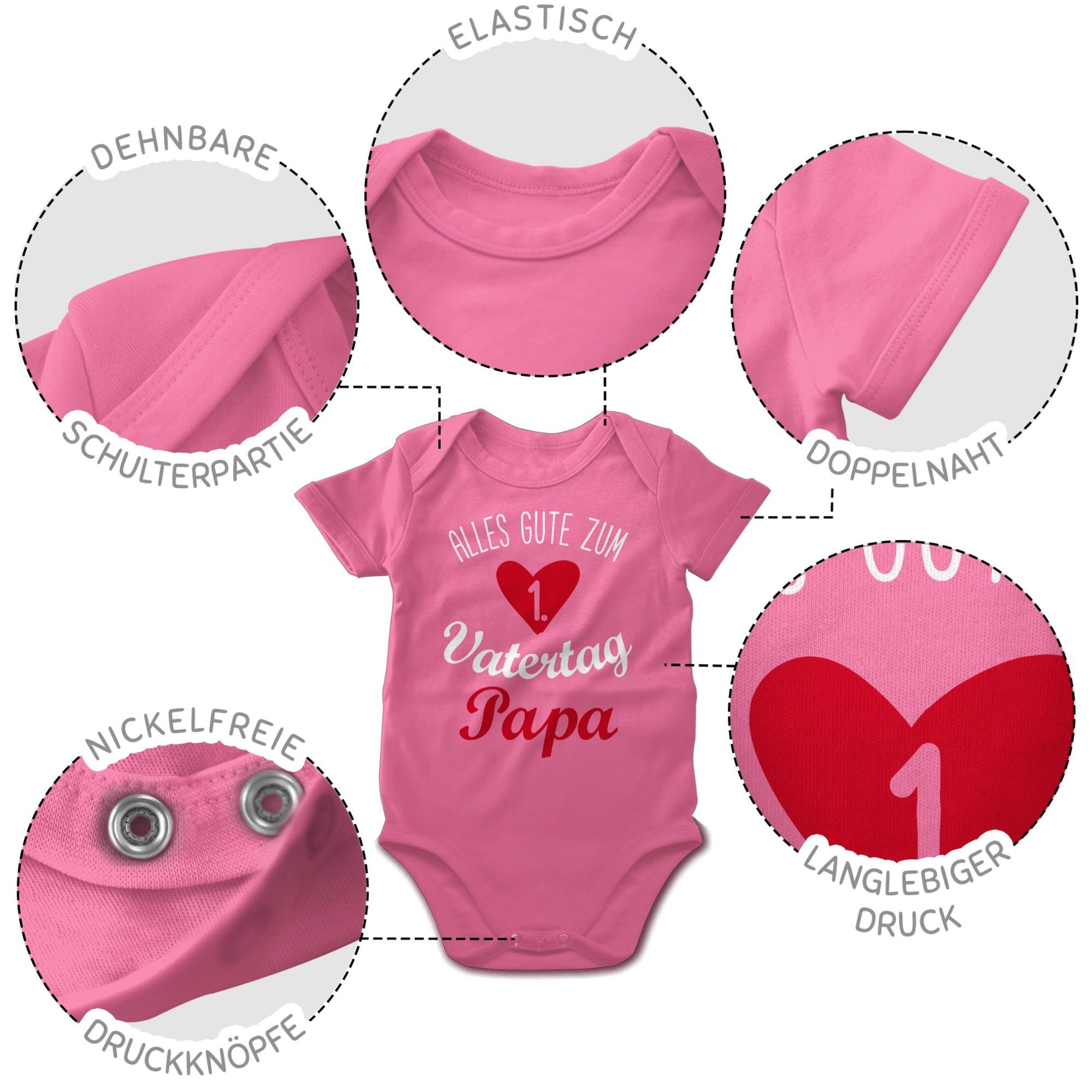 Vatertag gute Geschenk Shirtracer Shirtbody Baby Alles ersten weiß Pink 3 zum Vatertag