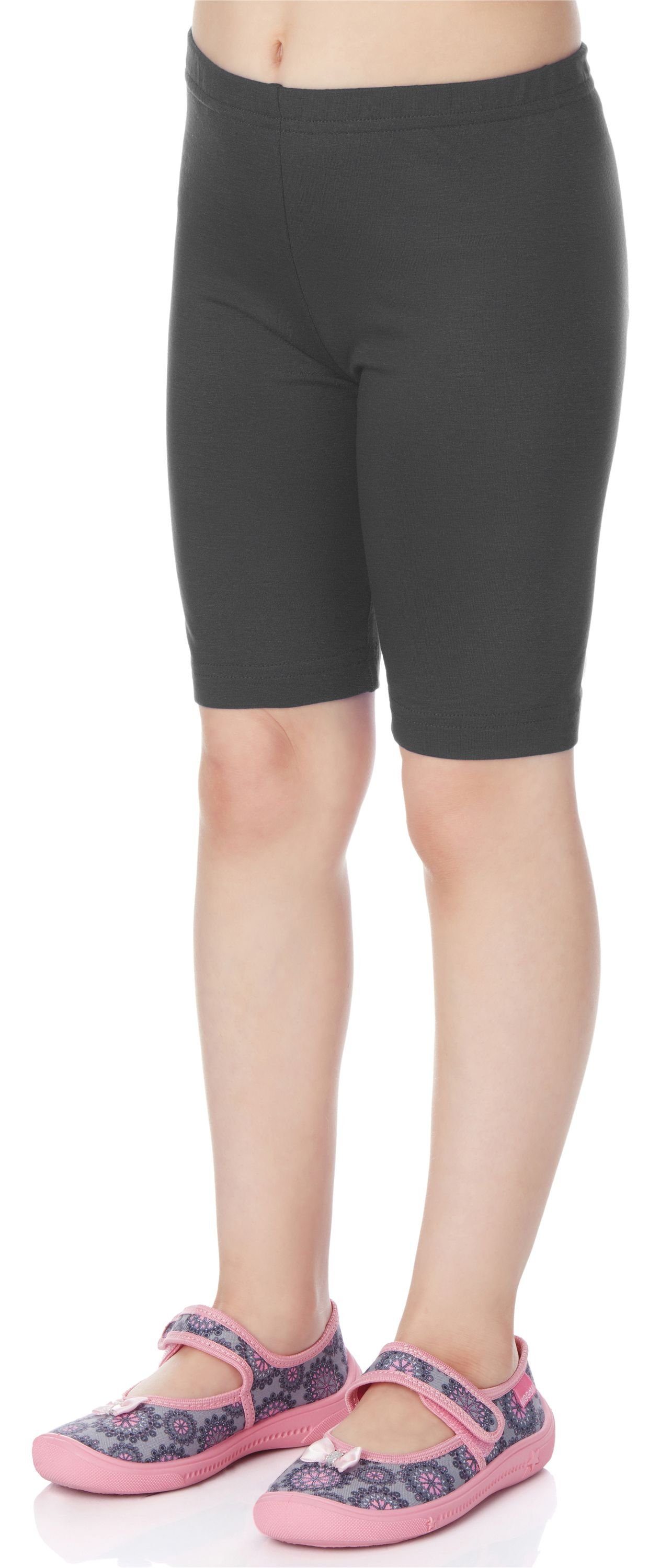 Dunkelmelange Merry MS10-132 Leggings Leggings aus Style Viskose Bund (1-tlg) Mädchen elastischer Kurze
