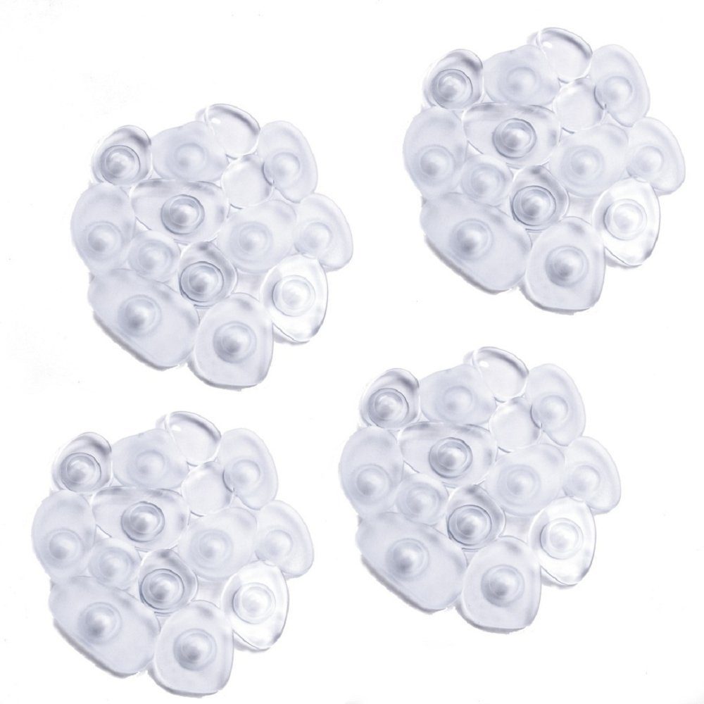 MSV Wanneneinlage KIESELSTEIN, B: 13 cm, L: 12.2 cm, Packung, 4-tlg., Anti-Rutsch-Pads für Dusche und Badewanne, 4-er Set, PVC, attraktive Kieselstein-Optik, 12,2 x 13 cm, in vielen bunten Farben erhältlich