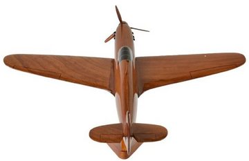 Casa Padrino Dekoobjekt Luxus Deko Jagdflugzeug Hawker Hurricane Braun / Schwarz 44 x 35 x H. 20 cm - Holz Flugzeug mit Ständer - Propellerflugzeug - Modellflugzeug - Schreibtisch Deko - Deko Accessoires