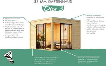 Karibu Gartenhaus "Ditsche 3" naturbelassen, BxT: 308x308 cm, aus hochwertiger nordischer Fichte
