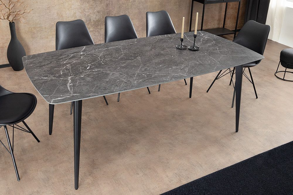 riess-ambiente Esstisch MILANO 160cm anthrazit / schwarz · Keramik, Metallg günstig online kaufen