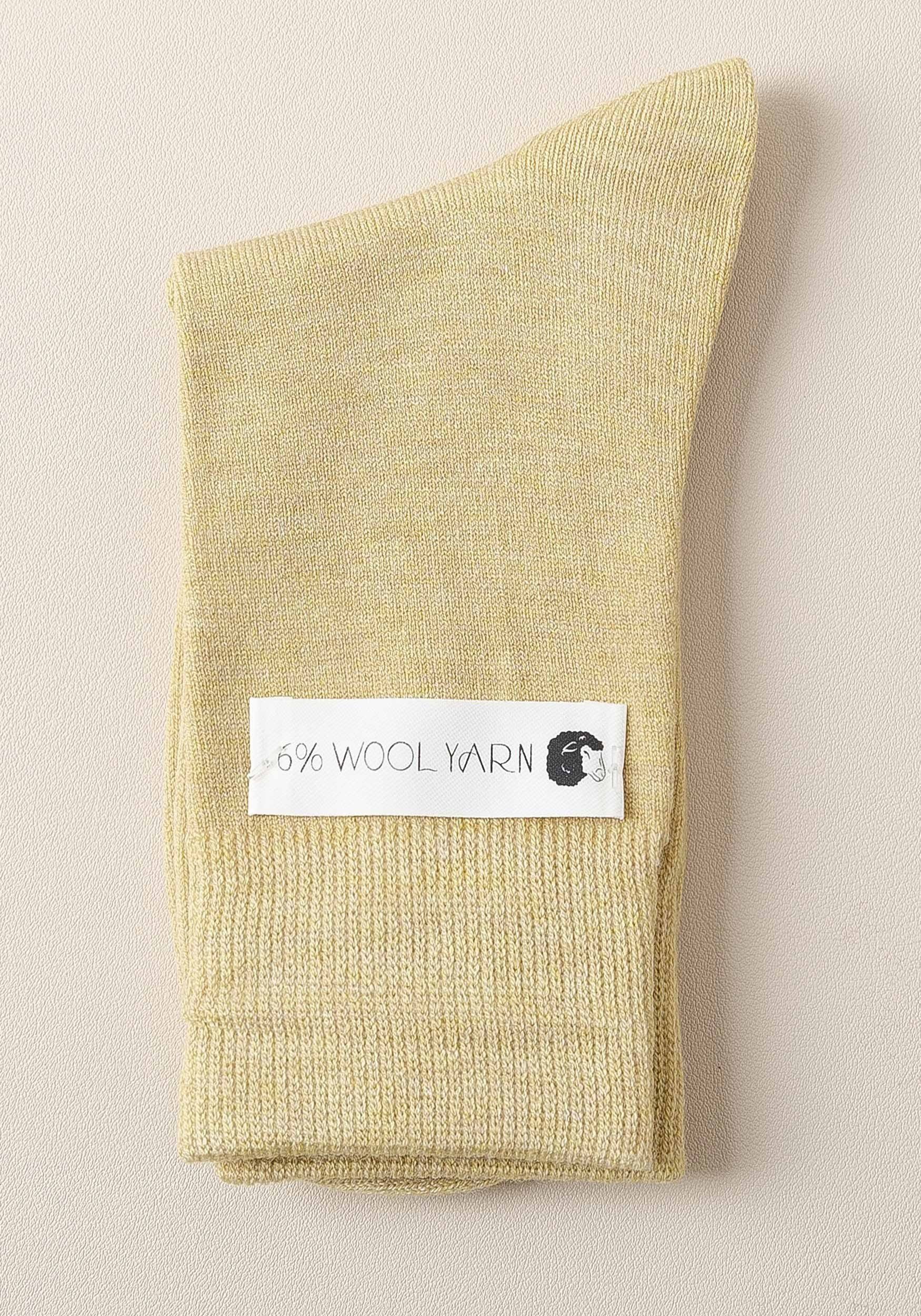 MAGICSHE Thermosocken Damen warm mittlerer Länge Socken aus Wolle für kalte Tage 3 Paar (2-Paar) Hellgelb