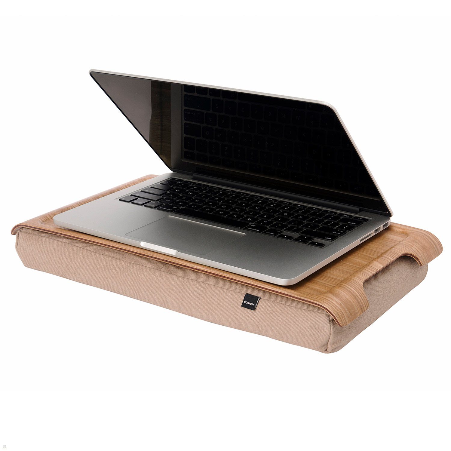 Bosign Laptop Tablett Mini Laptray, Weidenholz, Baumwolle natur