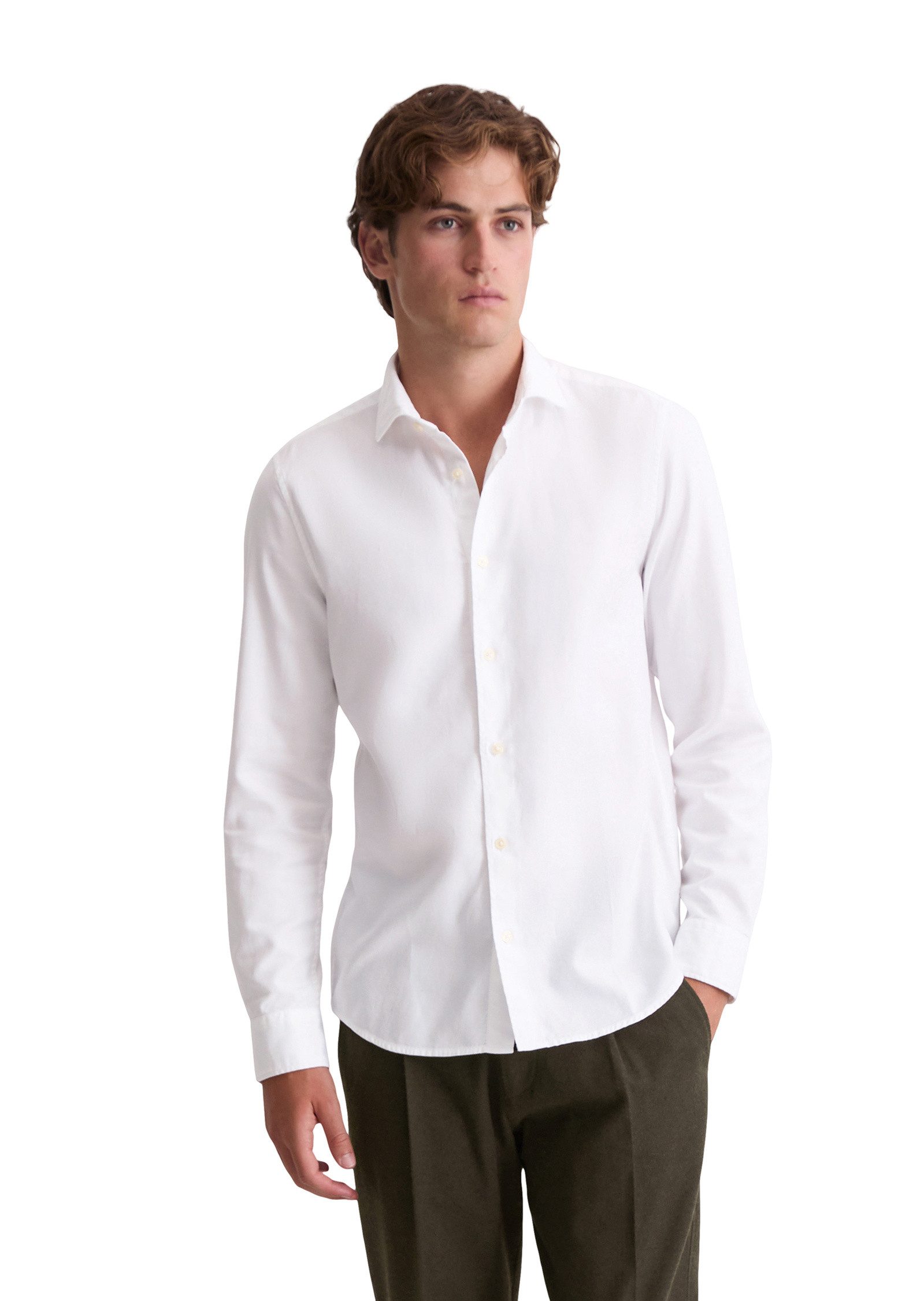 Marc O'Polo Langarmhemd aus Bio-Baumwoll-Twill günstig online kaufen