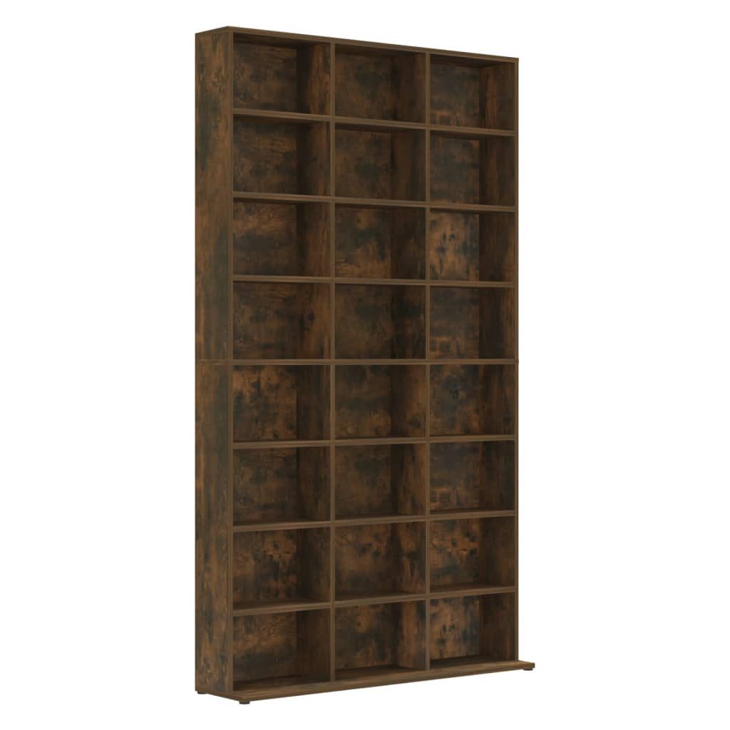 vidaXL Regal 102 x 23 x 1775 cm CD-Regal Räuchereiche 102x23x177,5 cm Spanplatte Me