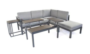 bellavista - Home&Garden® Gartenlounge-Set Aluminium Gartenlounge Braga, (Set, 5-tlg), Ecklounge mit höhenverstellbarem Tisch