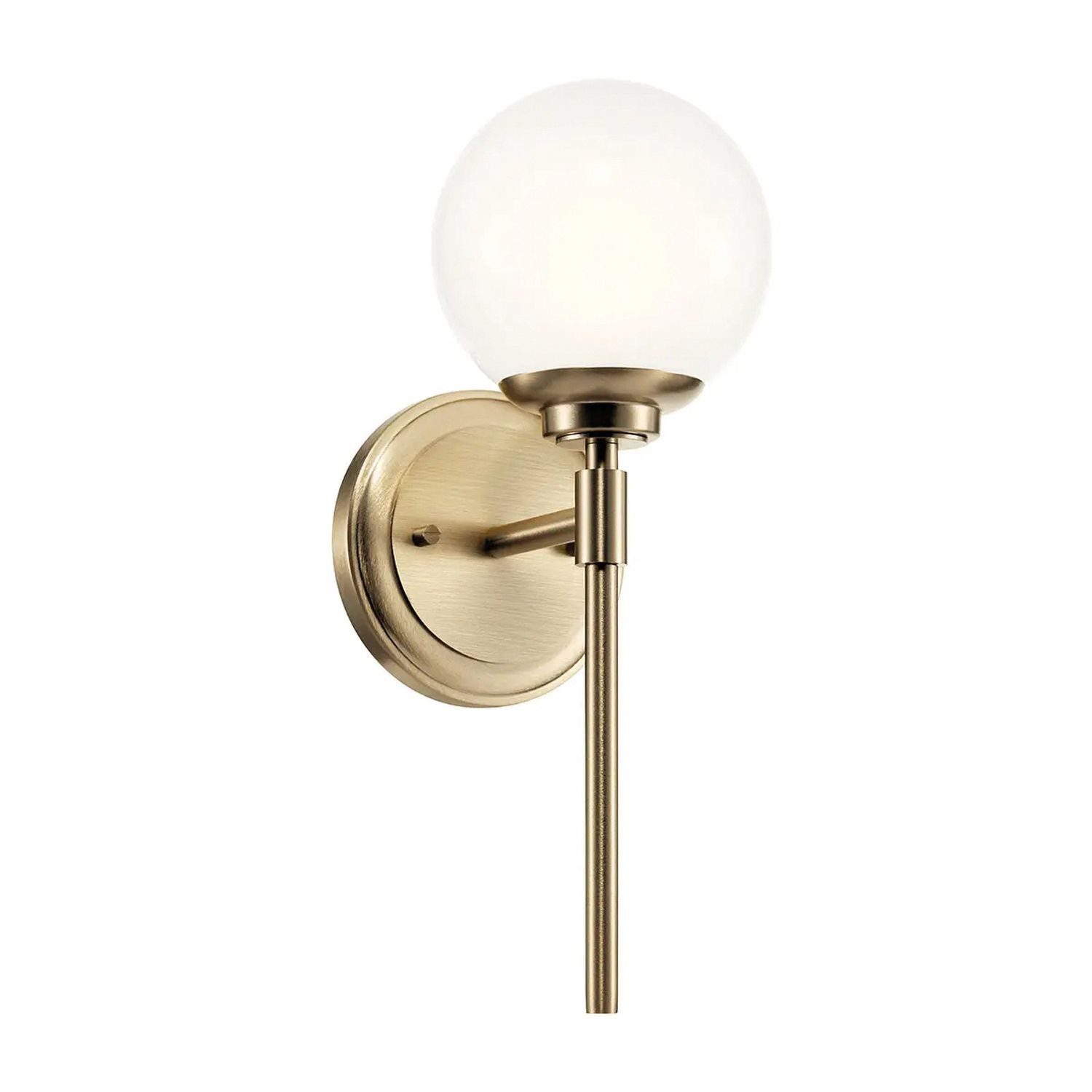 Licht-Erlebnisse Wandleuchte BRUNO, Warmweiß, Glas Metall H: 34,8 cm IP44 in Bronze Weiß LED G9 Kugelschirm