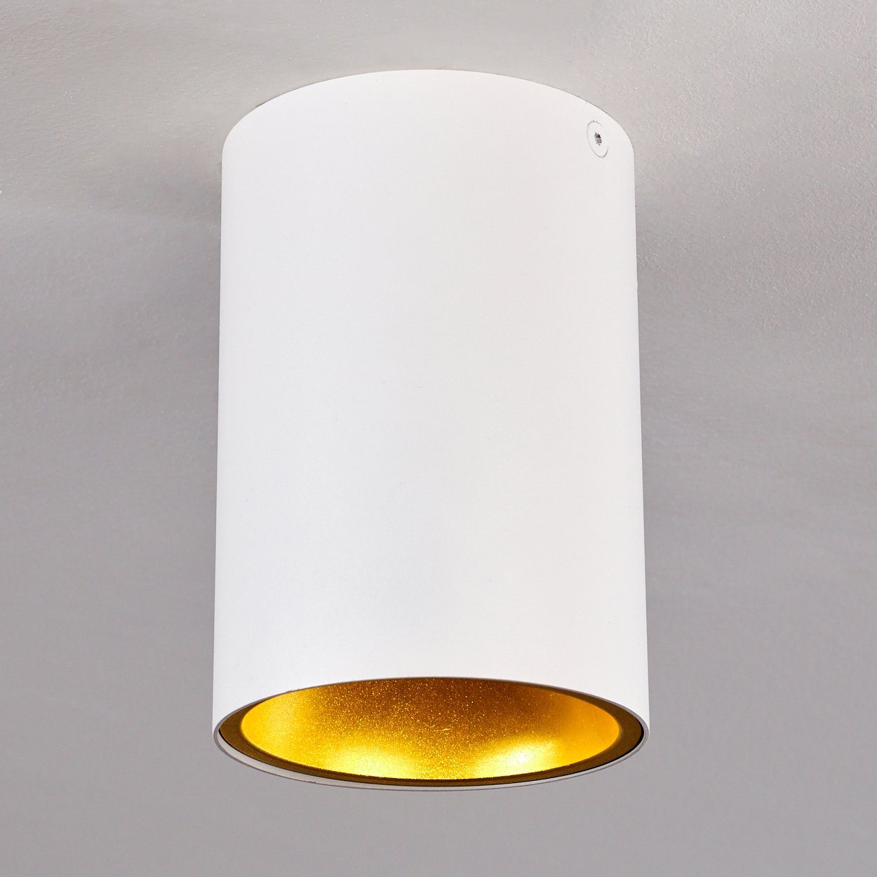 50 Metall hofstein Aufbauleuchte moderne Deckenlampe ohne 1xG10, max. Deckenleuchte Watt, Leuchtspot, aus Leuchtmittel, in Weiß/Gold, »Calcio«