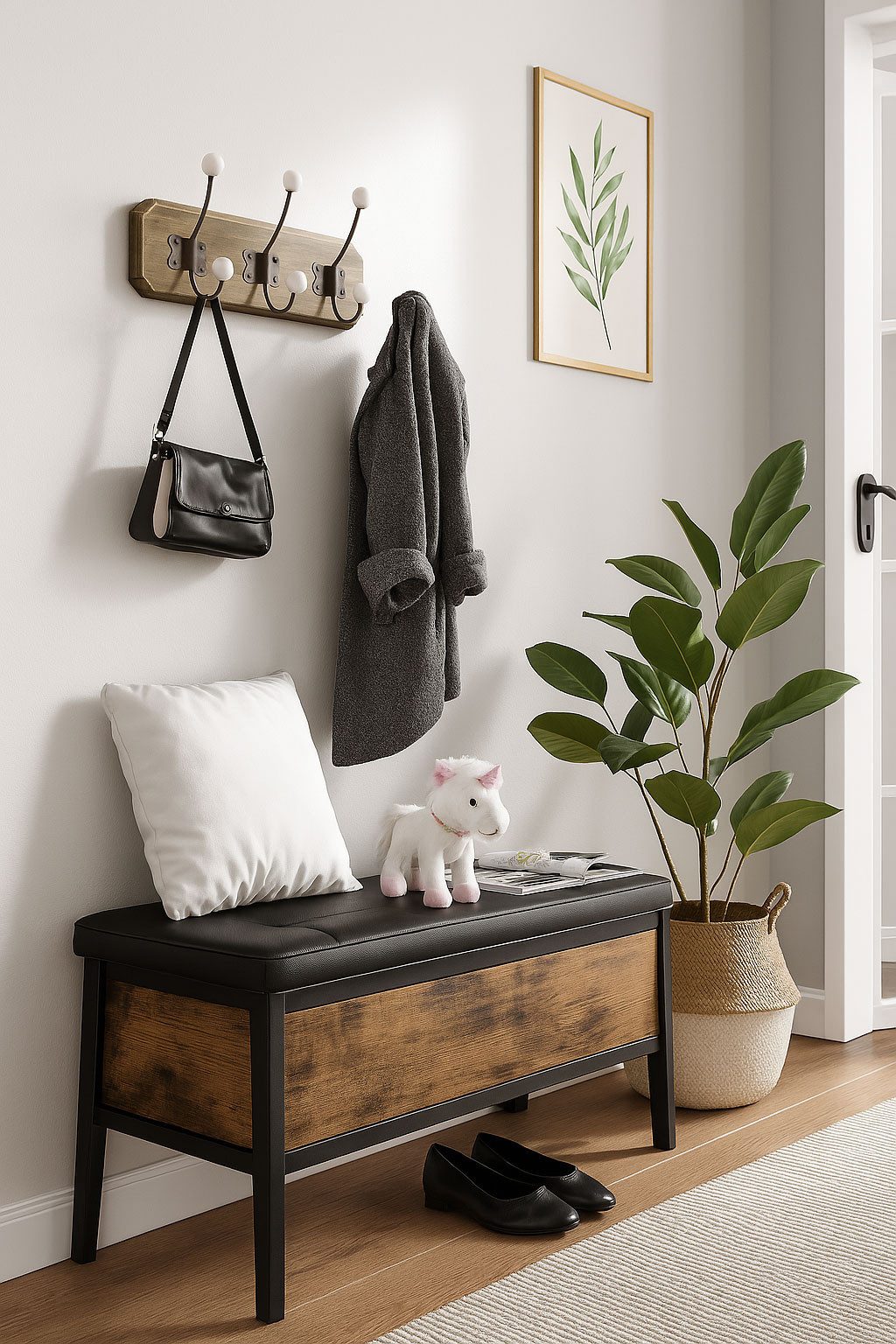 BOLTZE Wandgarderobe Garderobenleiste Wandgarderobe Stilvolle Ordnung mit Vintage-Charme