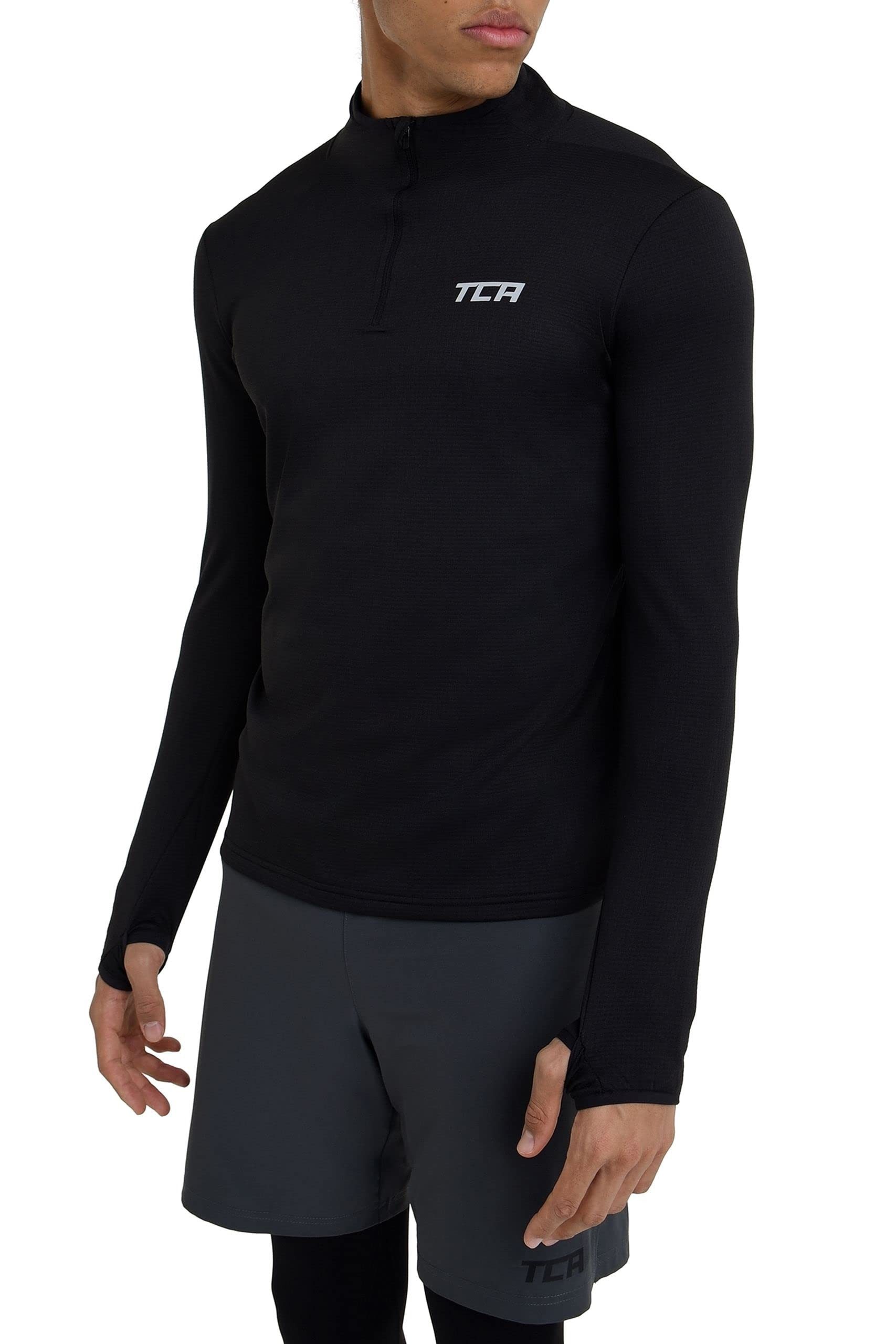 TCA Trainingsshirt TCA Herren Cloud Fleece Sporttop Laufshirt - Schwarz, XX günstig online kaufen