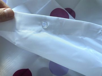 Clever-Kauf-24 Duschvorhang Textil-Duschvorhang Points, lila weiß, BxH 180x200cm, Breite 180 cm