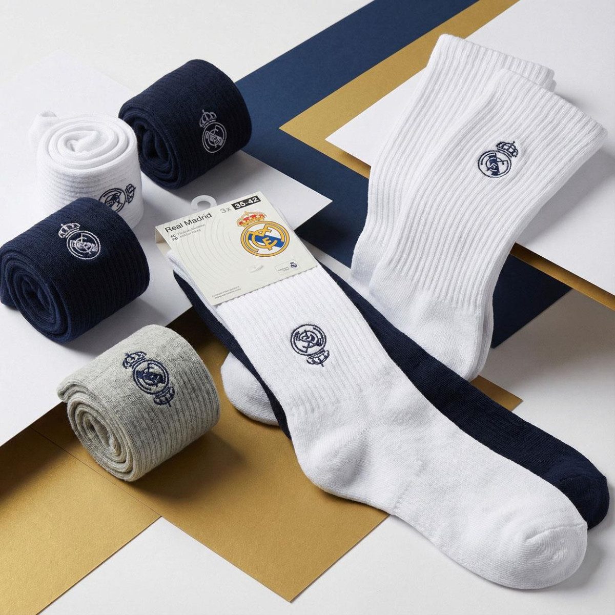 Real Madrid Socken Herren Socken 3er Pack Baumwollsocken Freizeit Lifestyle – Bild 2 von 5