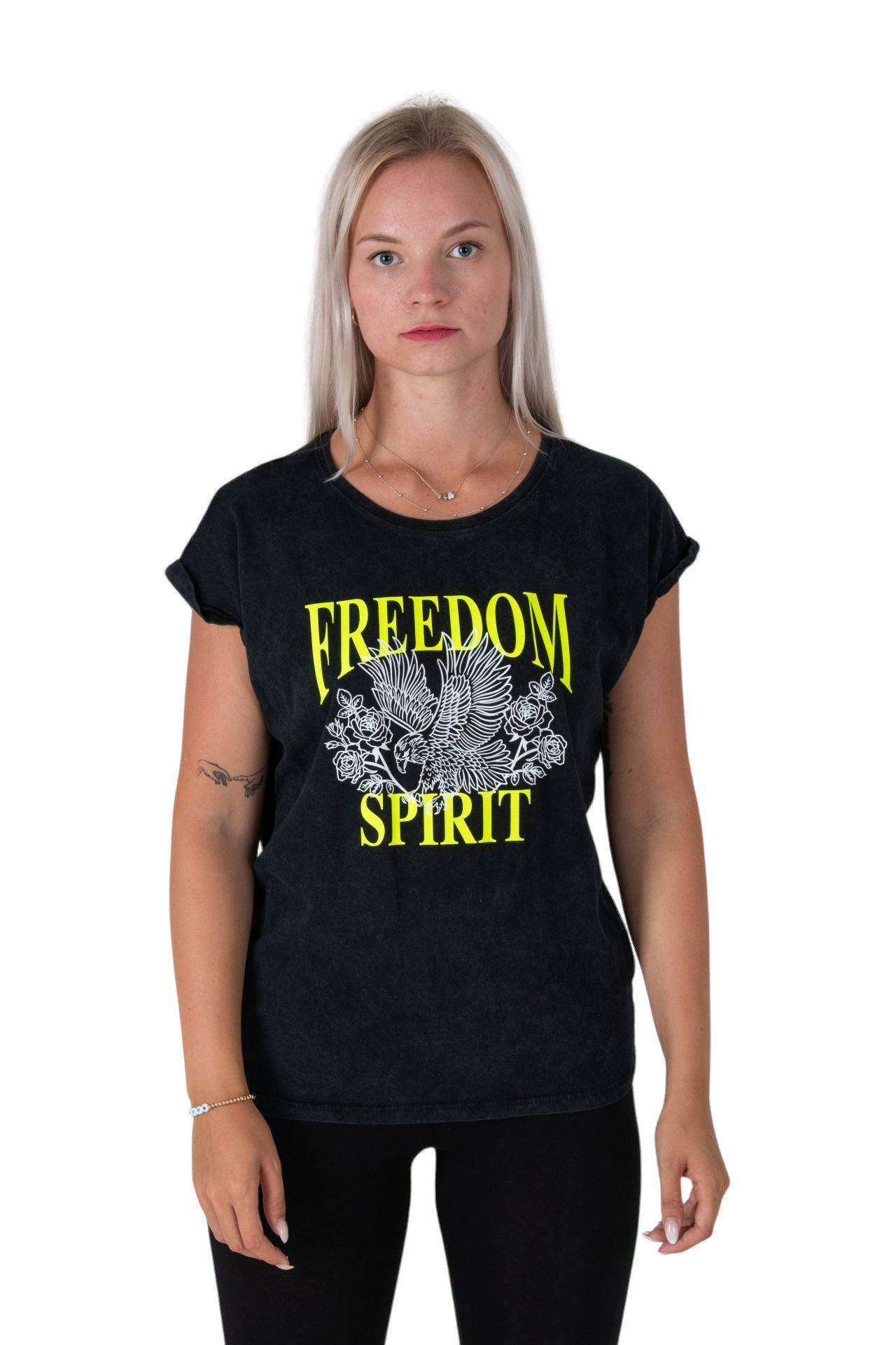Be Famous Print-Shirt Classic Roll Up Freedom Spirit (1-tlg., keine)