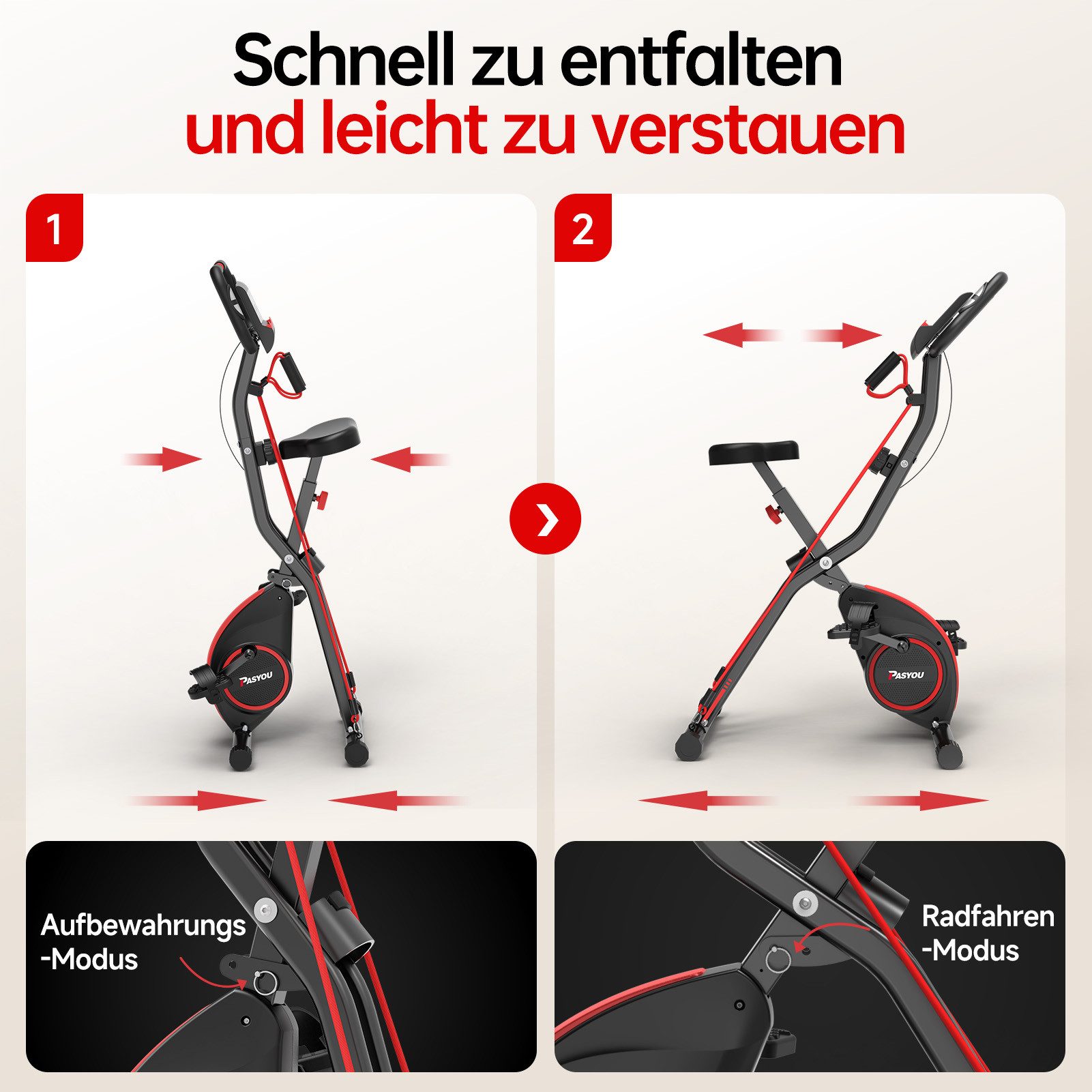PASYOU Fitnessbike PASYOU Heimtrainer Fitnessbike für Home Workout