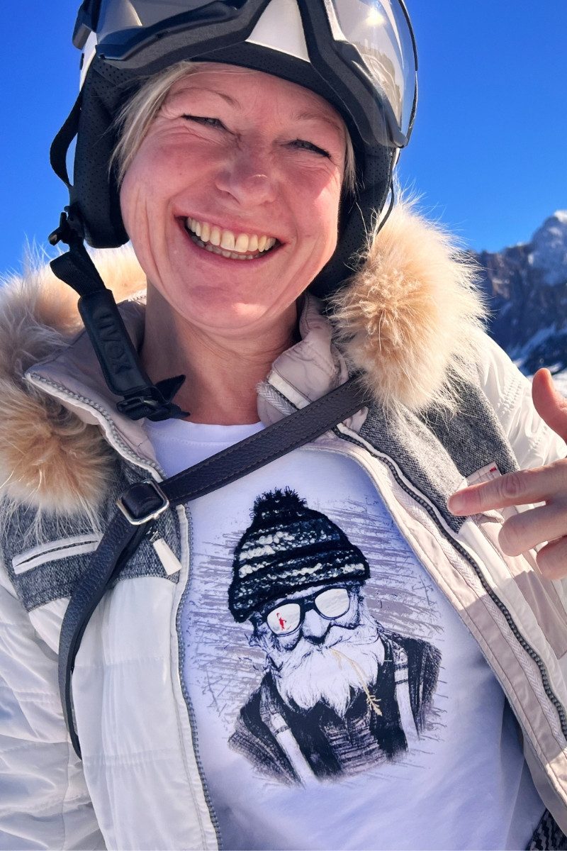 Almgwand Rundhalspullover Longsleeve Damen - NADELALM - weiß