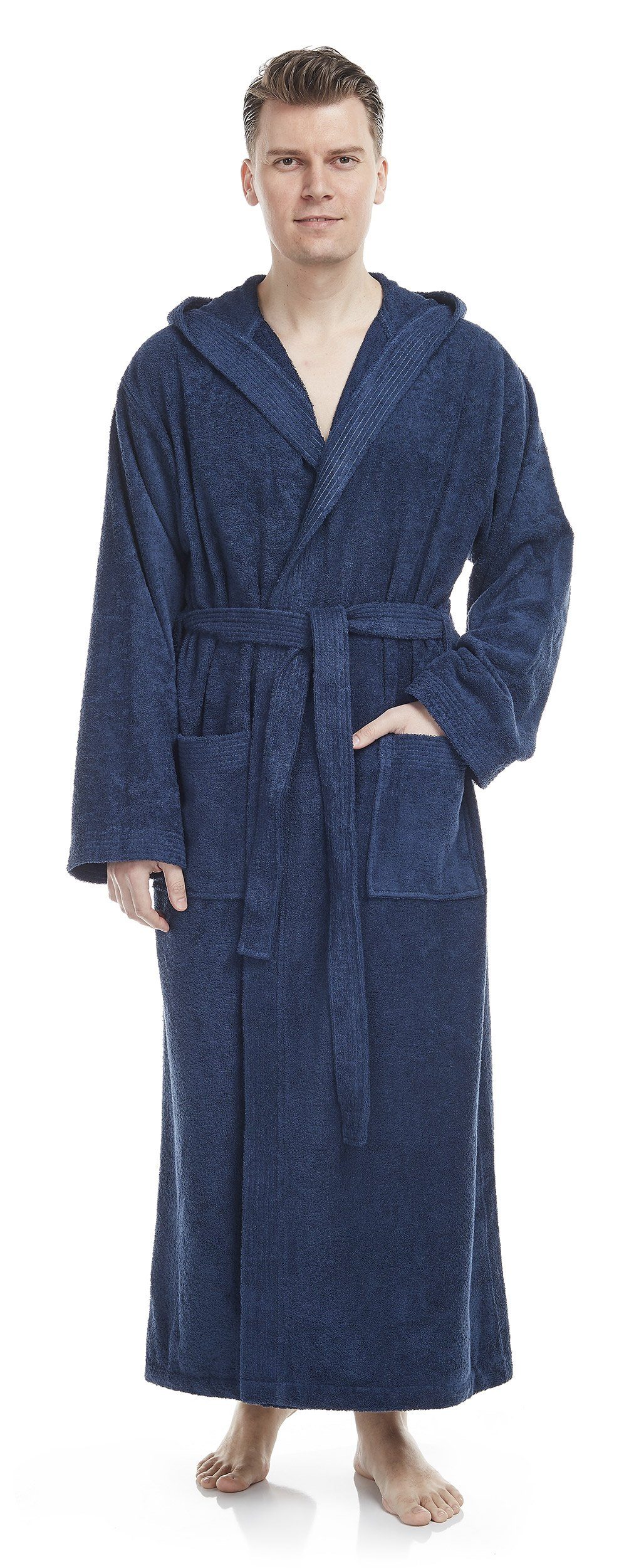 Arus Herrenbademantel Pacific, mit Kapuze, 100% Baumwolle, extra lang, für günstig online kaufen