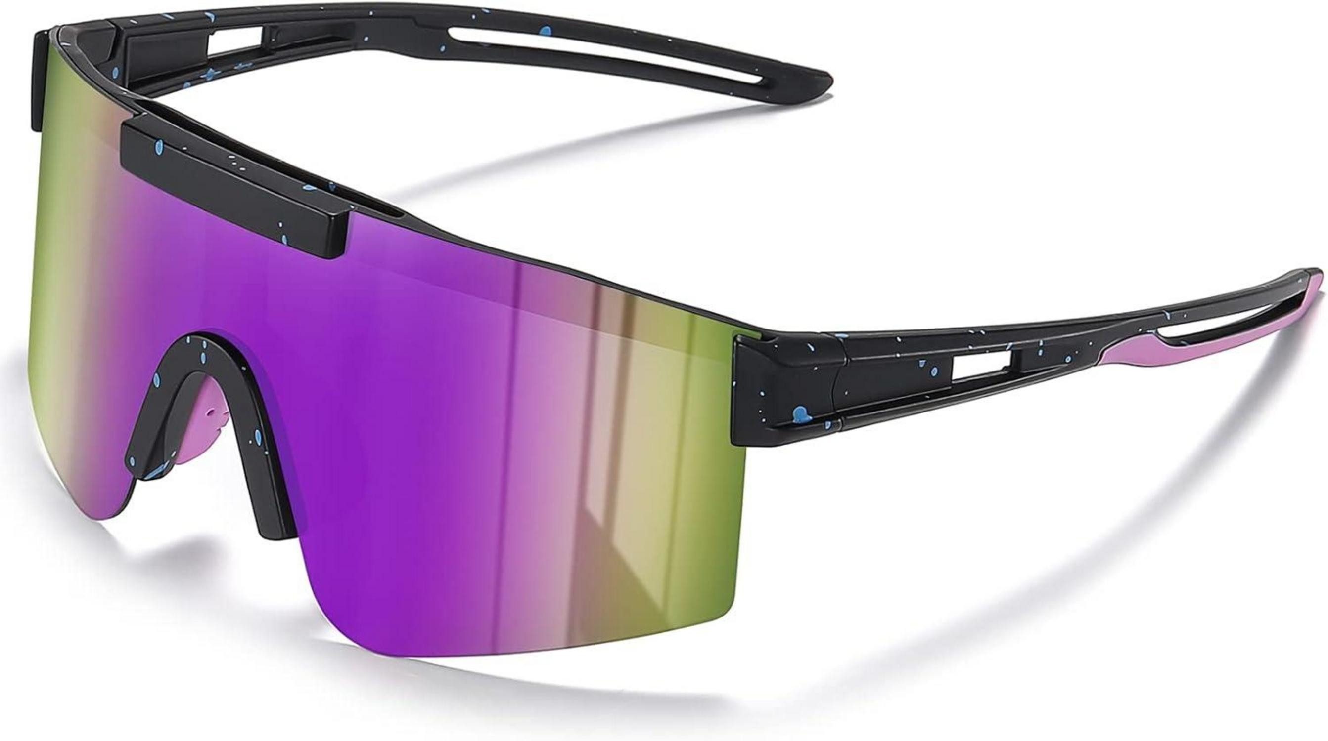 Monoscheibensonnenbrille Sportbrille Polarisiert Radsportbrillen Fahrradbrille UV400 Klar
