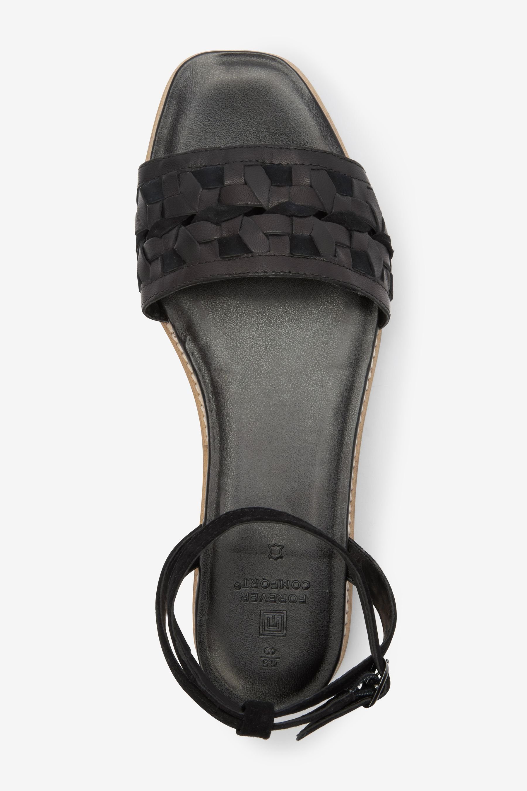 Next Forever Comfort® (1-tlg) Leder Sandale Riemchensandalen Black aus