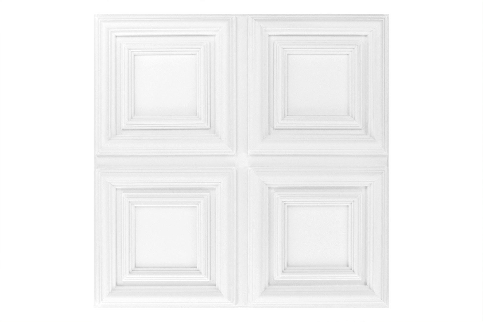 Grand Decor Decken-Rosette (Deckenplatten aus Polyurethane - Stuck Dekor Platte robust & stabil 60x60cm - Paneel Deckenverzierung Hartschaum)