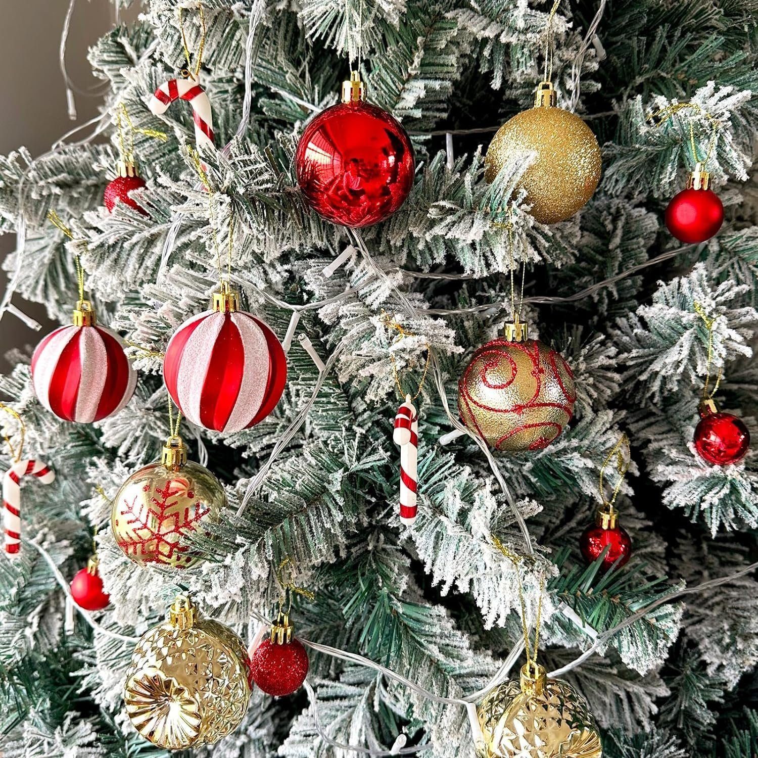 Stück Ornamente Weihnachtsbaumkugel Weihnachtsbaumkugel autolock rot Weihnachtskugeln, 44