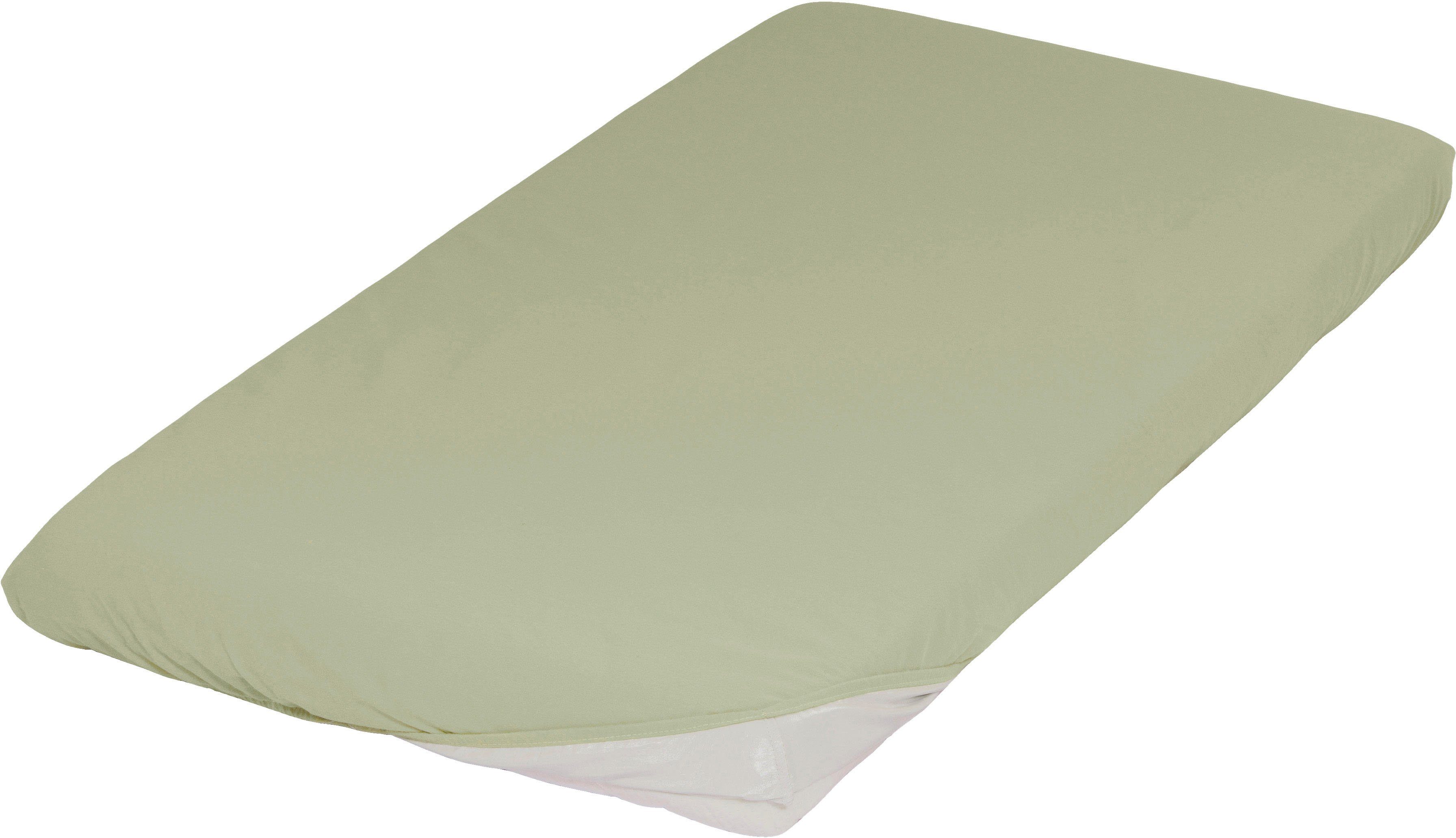 Matratzenschutzbezug Feinbiber Spannbetttuch wasserdicht SETEX, Für Matratzen mit einer von Höhe von 10-12cm lindgrün
