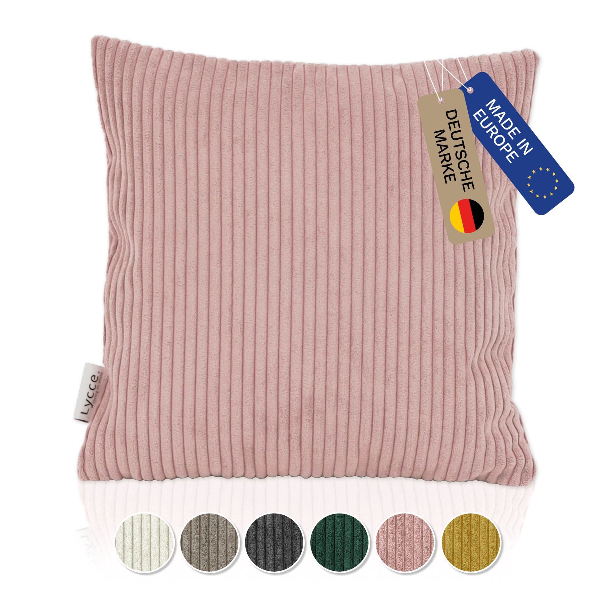 Lycce Dekokissen Kissenbezug aus trendigem Cordstoff (40x40cm), powder rosa günstig online kaufen