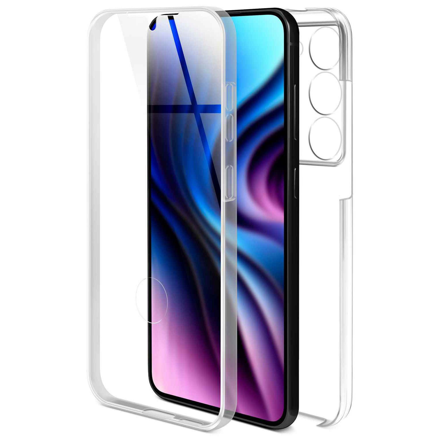 ONEFLOW Handyhülle für Samsung Galaxy S23 Hülle Komplett Schutz Touch Case 6,1 Zoll, 360 Grad Schutzhülle Transparent Rundumschutz Durchsichtig Beidseitig