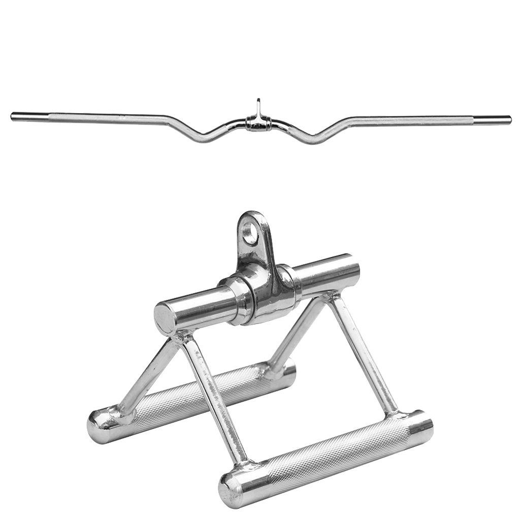 Sporttrend 24 Trainingshilfe Seilzug Set - Parallelgriff mit Gelenkt + SZ Curl Griff