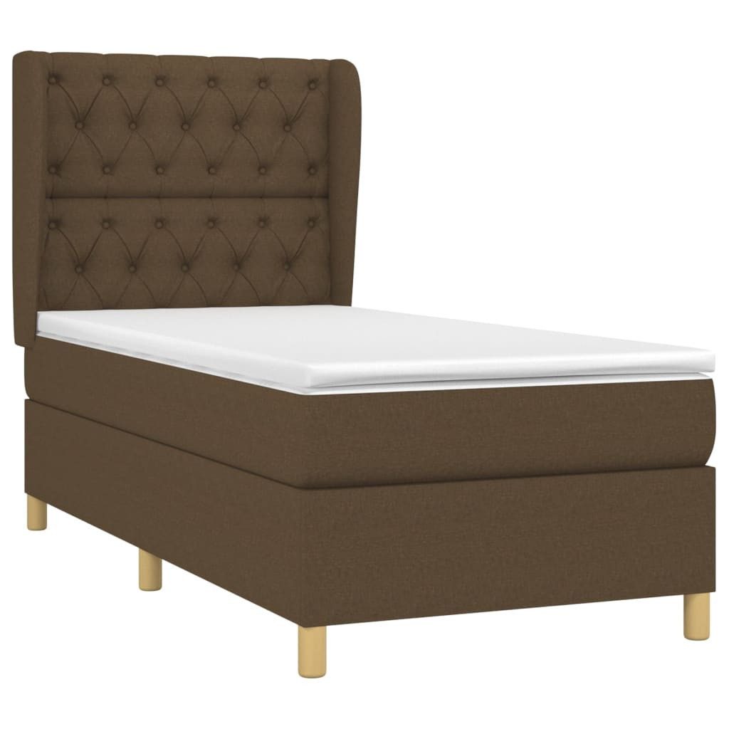Bett Boxspringbett mit Matratze Dunkelbraun 80x200 cm Stoff