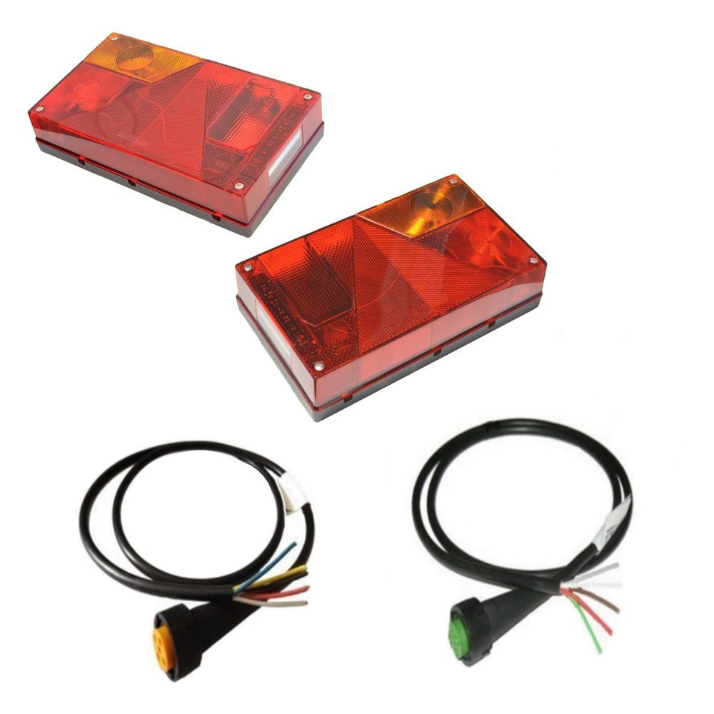 Aspöck Anhänger Aspöck Multipoint 1 - Lampen Set - Leuchte L und R + Open End Kabel 3m