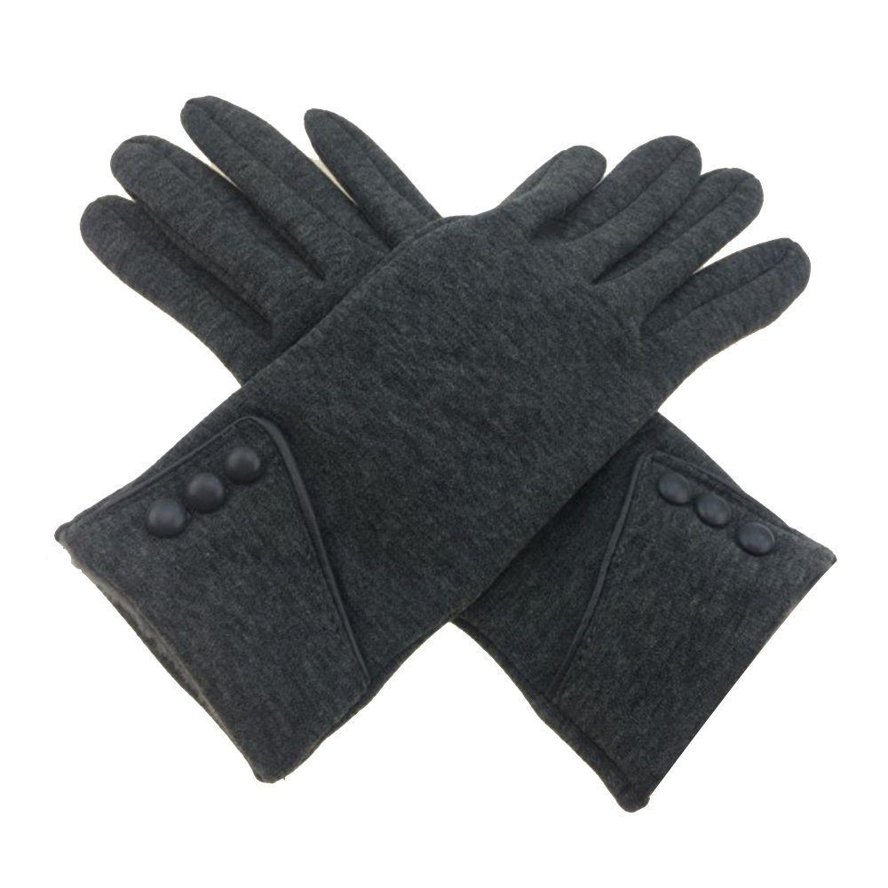 Blusmart Fleecehandschuhe Damen-Winterhandschuhe, Vintage-Vollfingerhandschuhe, Winddicht, Für Fleecehandschuhe grau