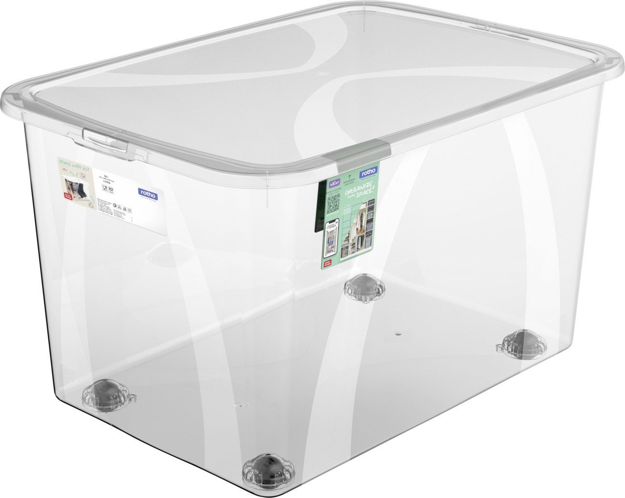 ROTHO Aufbewahrungsbox Rotho Aufbewahrungsbox Lona mit Deckel & Rollen