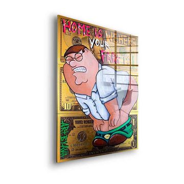 DOTCOMCANVAS® Acrylglasbild Farting Peter - Acrylglas, Acrylglasbild Farting Peter Griffin Family Guy Comic Cartoon Klo Bad