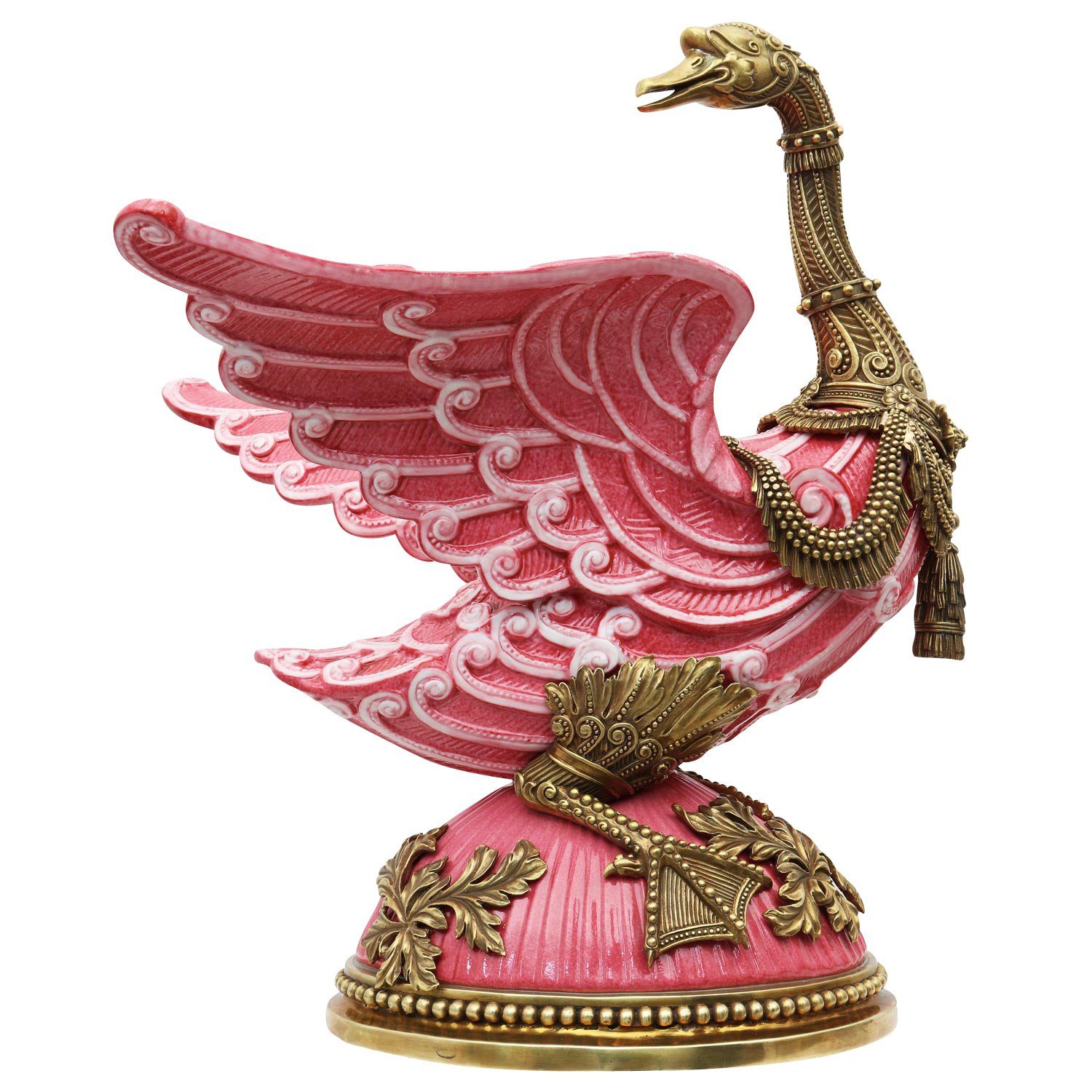 beliebte Produkte Aubaho Dekoobjekt Porzellanfigur Messing Porzellan - Antik-Stil Gans 39cm Vogel Skulptur