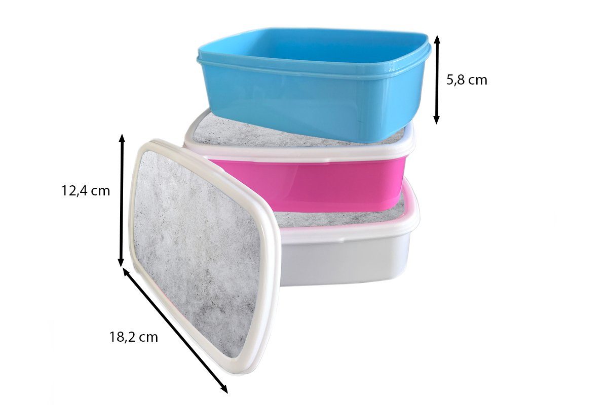 MuchoWow Lunchbox Wand - Weiß für - Kinder Brotdose, und Mädchen Jungs Kunststoff, (2-tlg), Grau, und Brotbox für Erwachsene