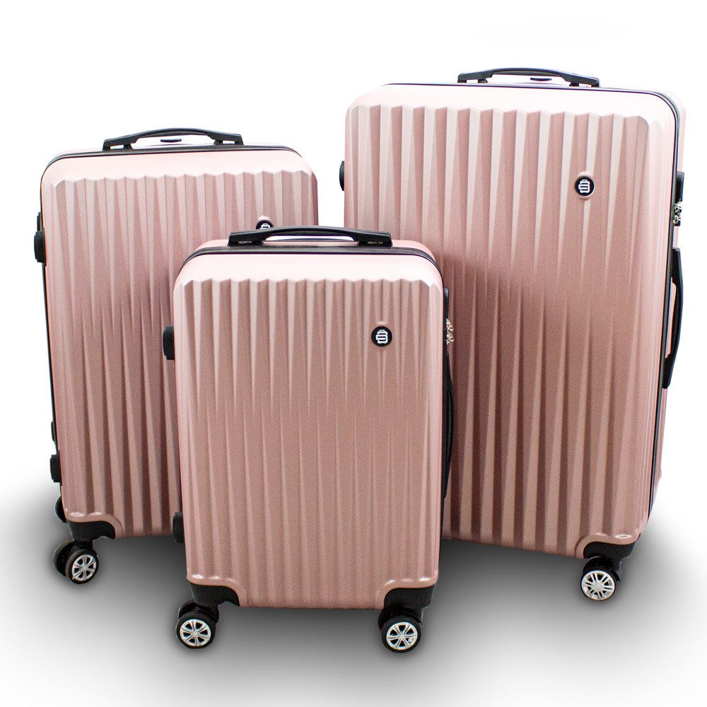 Barut Trolleyset Barut Reisekofferset 3-teilig Modell General Rosegold, 4 Rollen, (Set, 3 tlg., MS-17079)