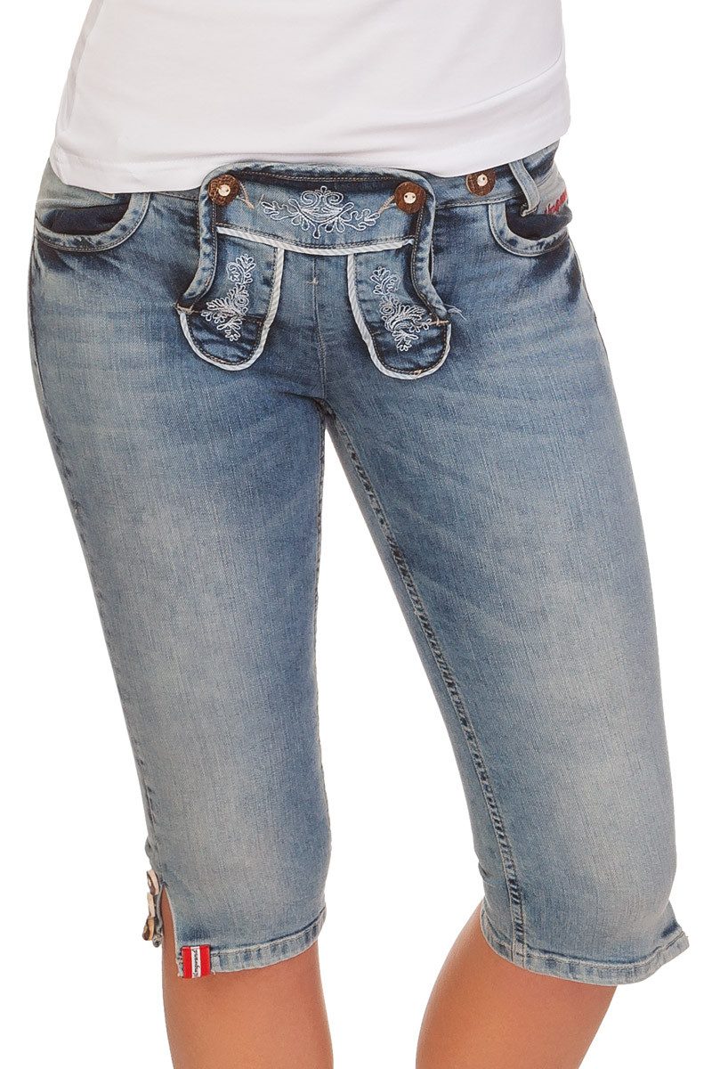 Almgwand Trachtenjeans Trachtenjeans Damen - MANDLING - hellblau, schwarz