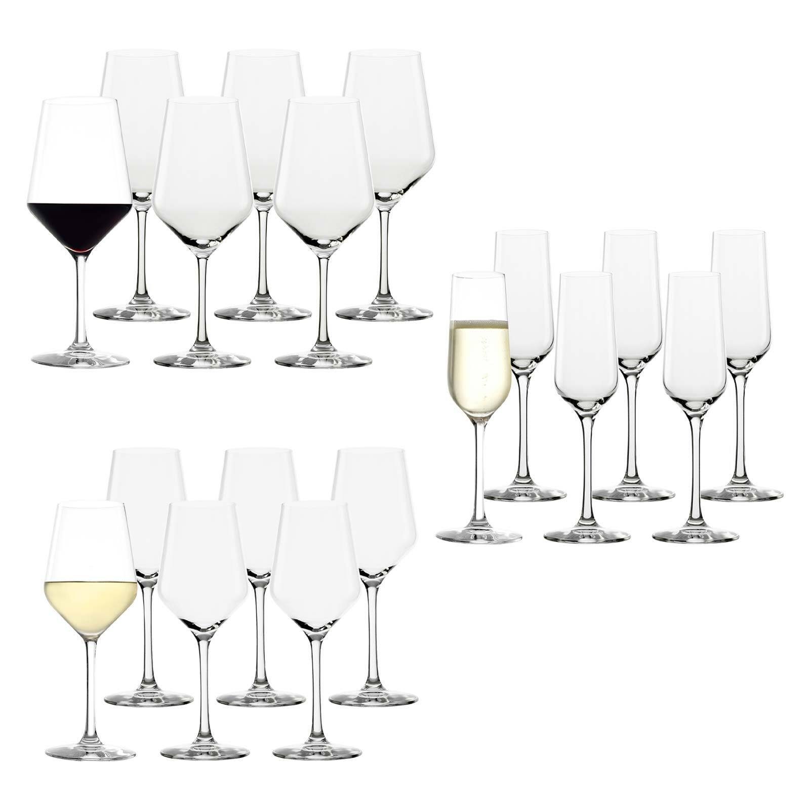 Stölzle Glas Revolution Wein- Set, Sektgläser 18er Glas und