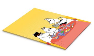 Posterlounge Acrylglasbild Moomin, Mumins am Tisch, Kinderzimmer Illustration